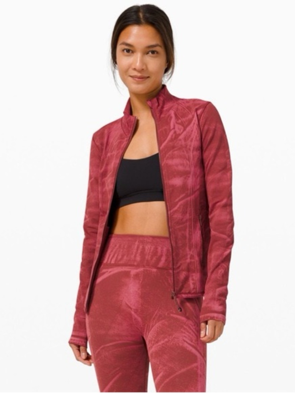 Lululemon Ebb To Street define Jacket Size 8  Maroon Performance Zip Jacket
